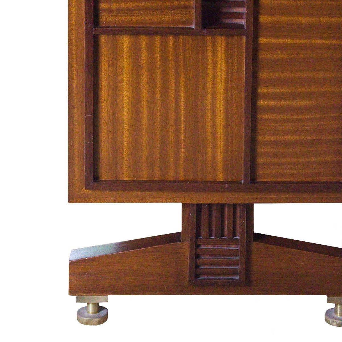 Central Set Of Shelves – Showcase In Solid Mahogany - Italy 1950-photo-2