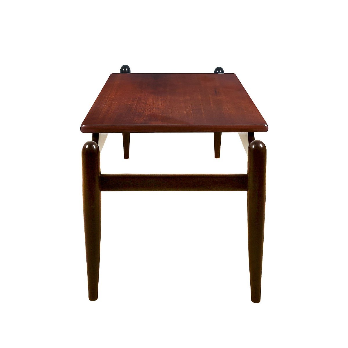 Coffee Table With Magazine Rack In Solid Mahogany - Italy 1950-photo-3