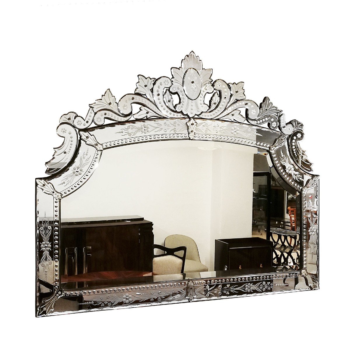 Large Neoclassical Beveled Mirror  - Spain, Majorca 1940-photo-3
