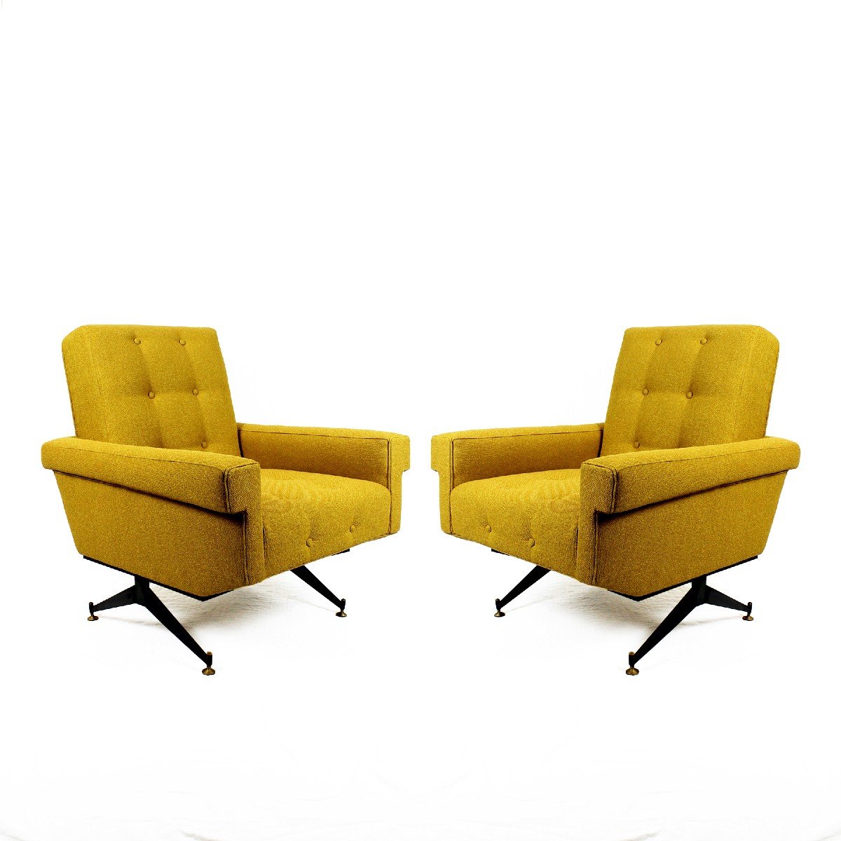 Pair Of Padded Armchairs – Italy 1960