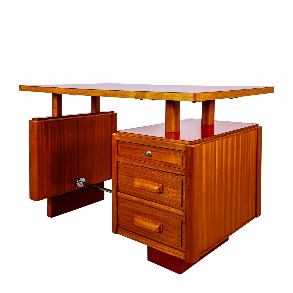 Small Desk In Solid Sapele – France 1960-photo-3