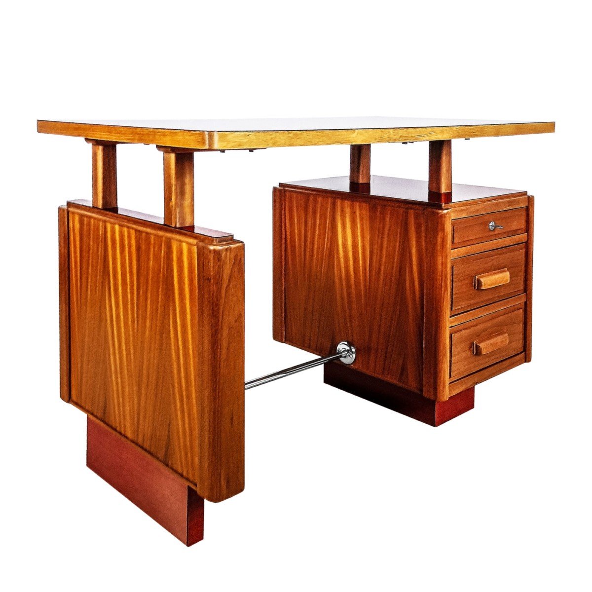 Petit Bureau En Sapelli Massif – France 1960