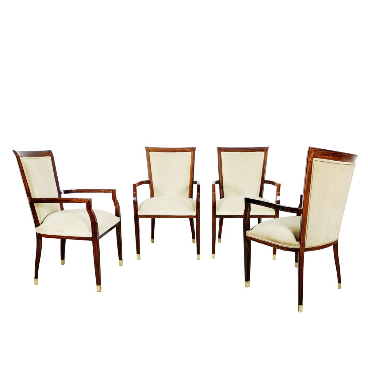 Set Of 4 Art Deco Table Or Desk Armchairs – France 1930