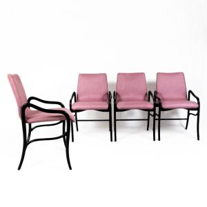 Set Of 4 Armchairs By Enrico Ciuti