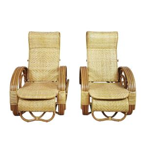 Pair Of Rattan Armchairs – Indonesia 1990