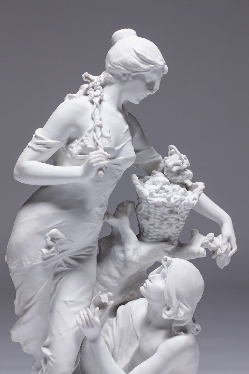 Statue En Porcelaine Biscuit Edouard Drouot 19ème Siècle-photo-3