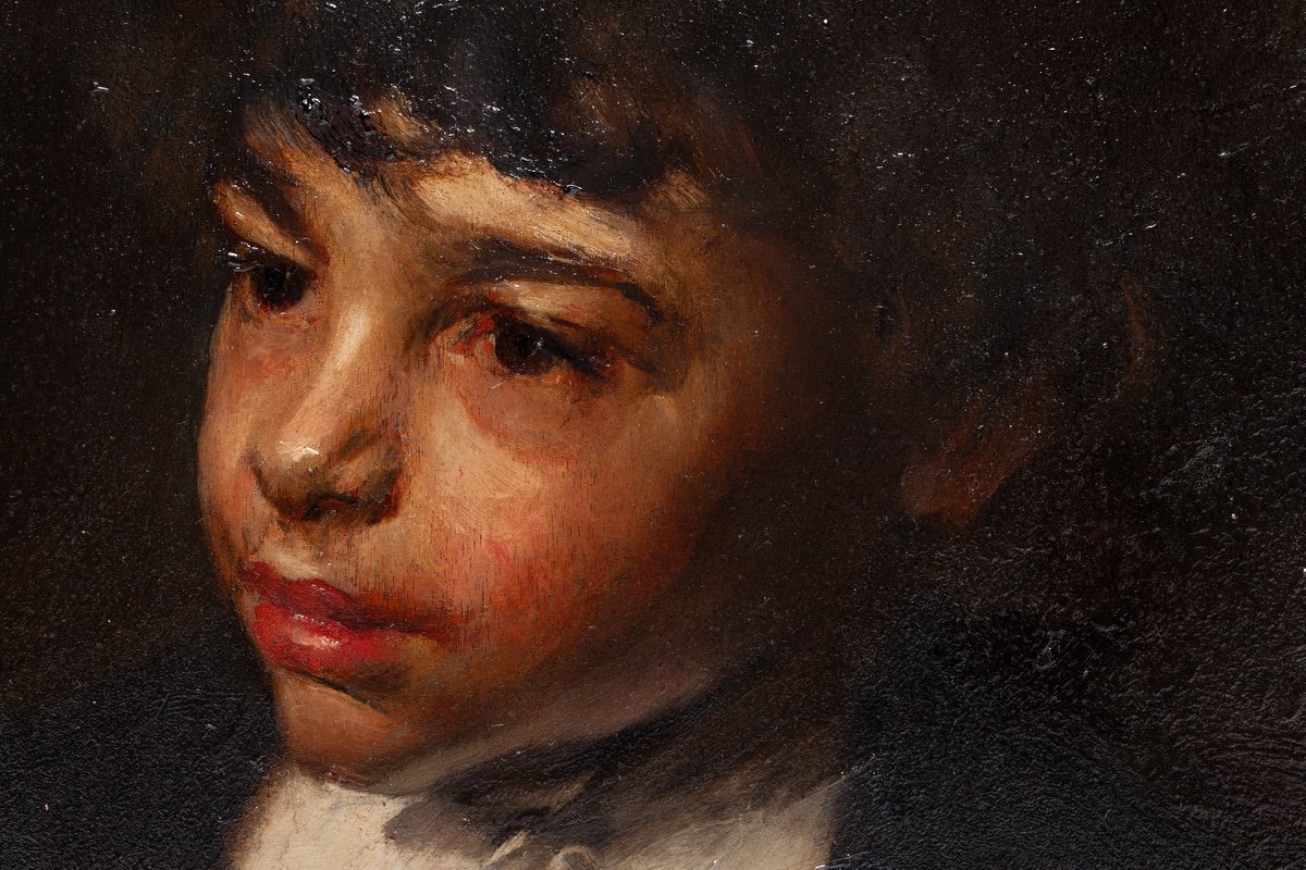 Portrait Of A Young Boy. Italian School Of The End Of The 18th Century-photo-3