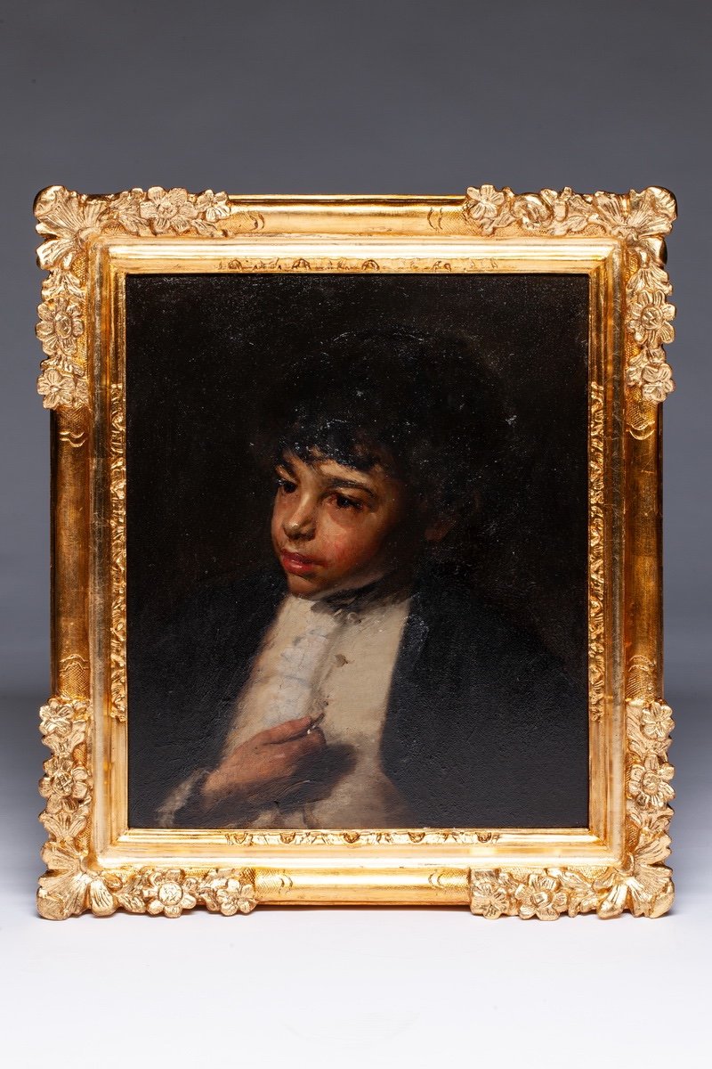 Portrait Of A Young Boy. Italian School Of The End Of The 18th Century