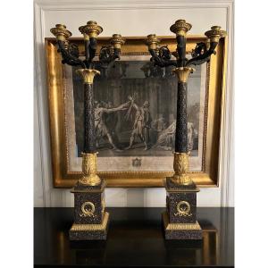 Large Pair Of French Empire Candelabra Seven Lights 19th Century 1820s