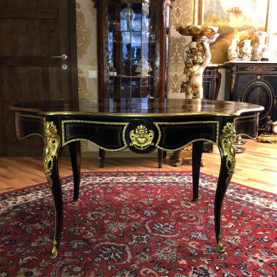 Boulle 19ème Siecle Table Violonée France En Marqueterie