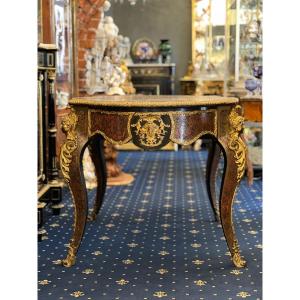 French Boulle Marquetry Center Grande Table 19th Century
