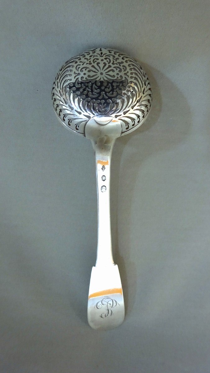 Silver Sprinkle Spoon, 1st Rooster Hallmark, End Of The 18th Century, Beginning Of The 19th Century. Goldsmith To Be Identified-photo-2