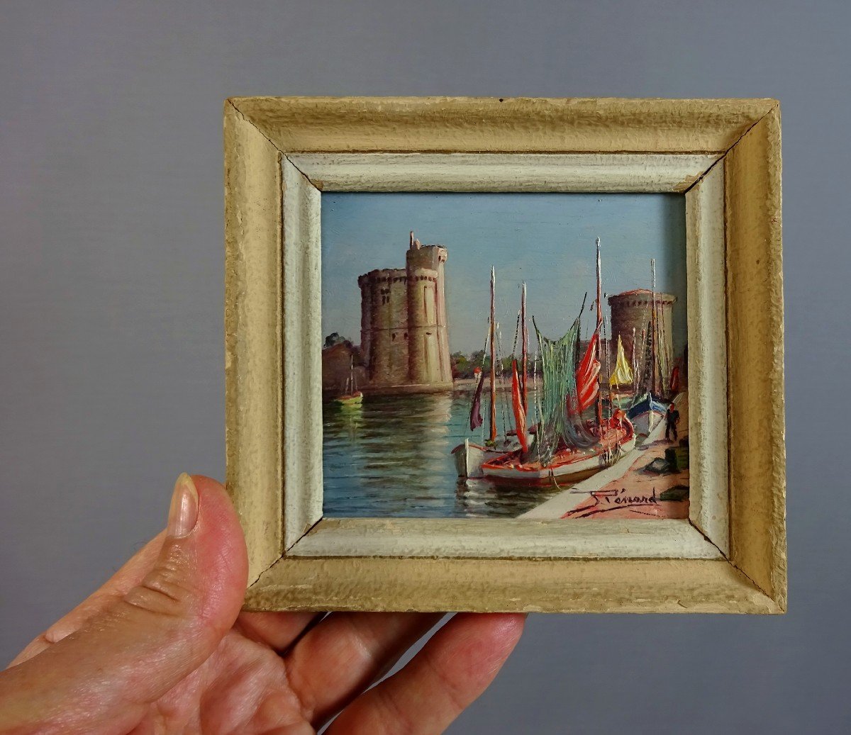 Entrée Du Port De La Rochelle, Peinture Huile De Raymond Enard, Dit Rénard (1902-1982).-photo-3