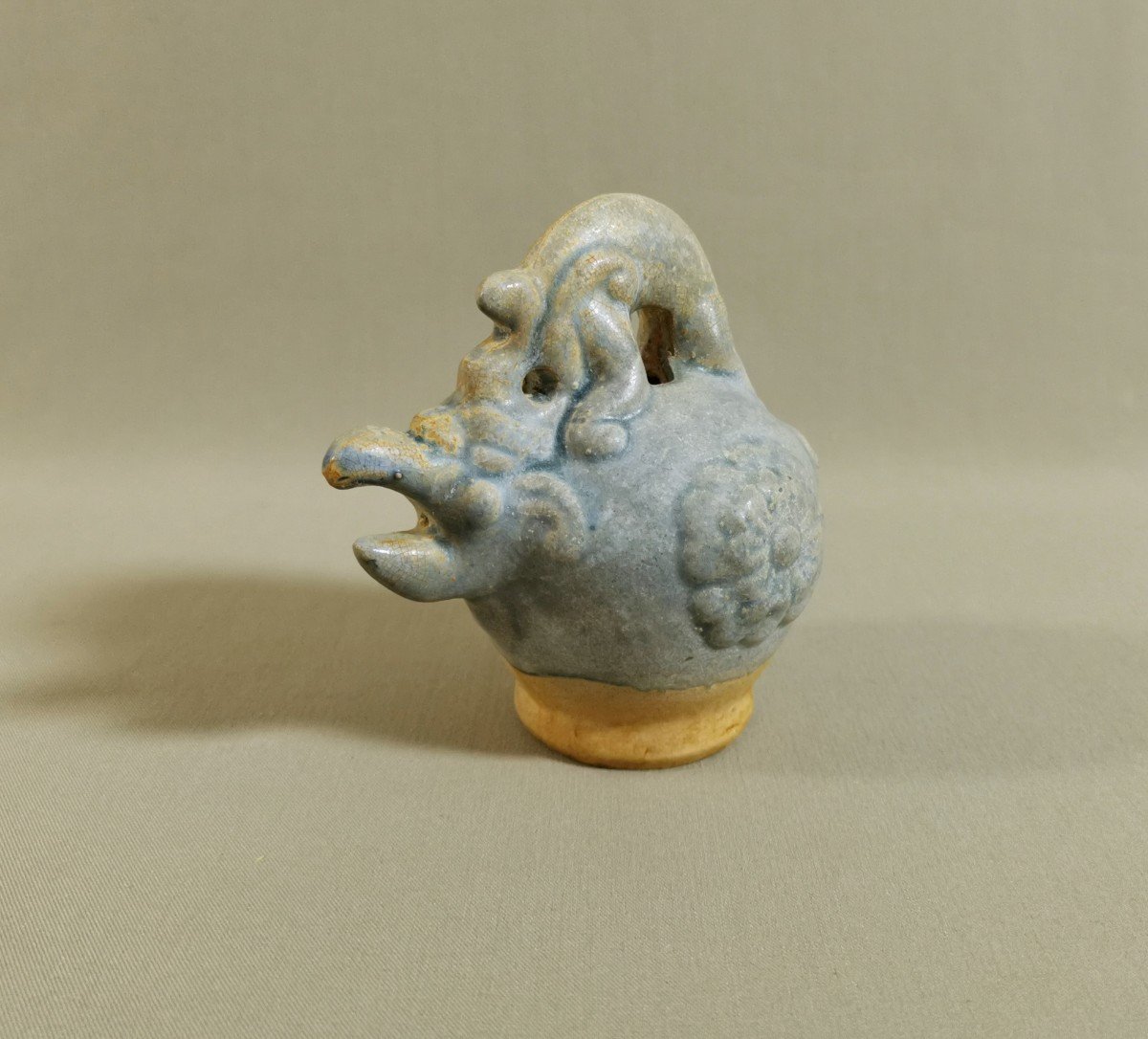 China, A Rare Qingbai Water-dropper, Song Dynasty (960-1279) Molded With A Qilong And Flowers-photo-2
