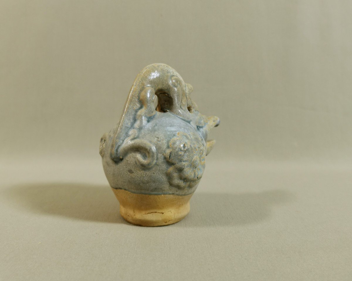 China, A Rare Qingbai Water-dropper, Song Dynasty (960-1279) Molded With A Qilong And Flowers-photo-3