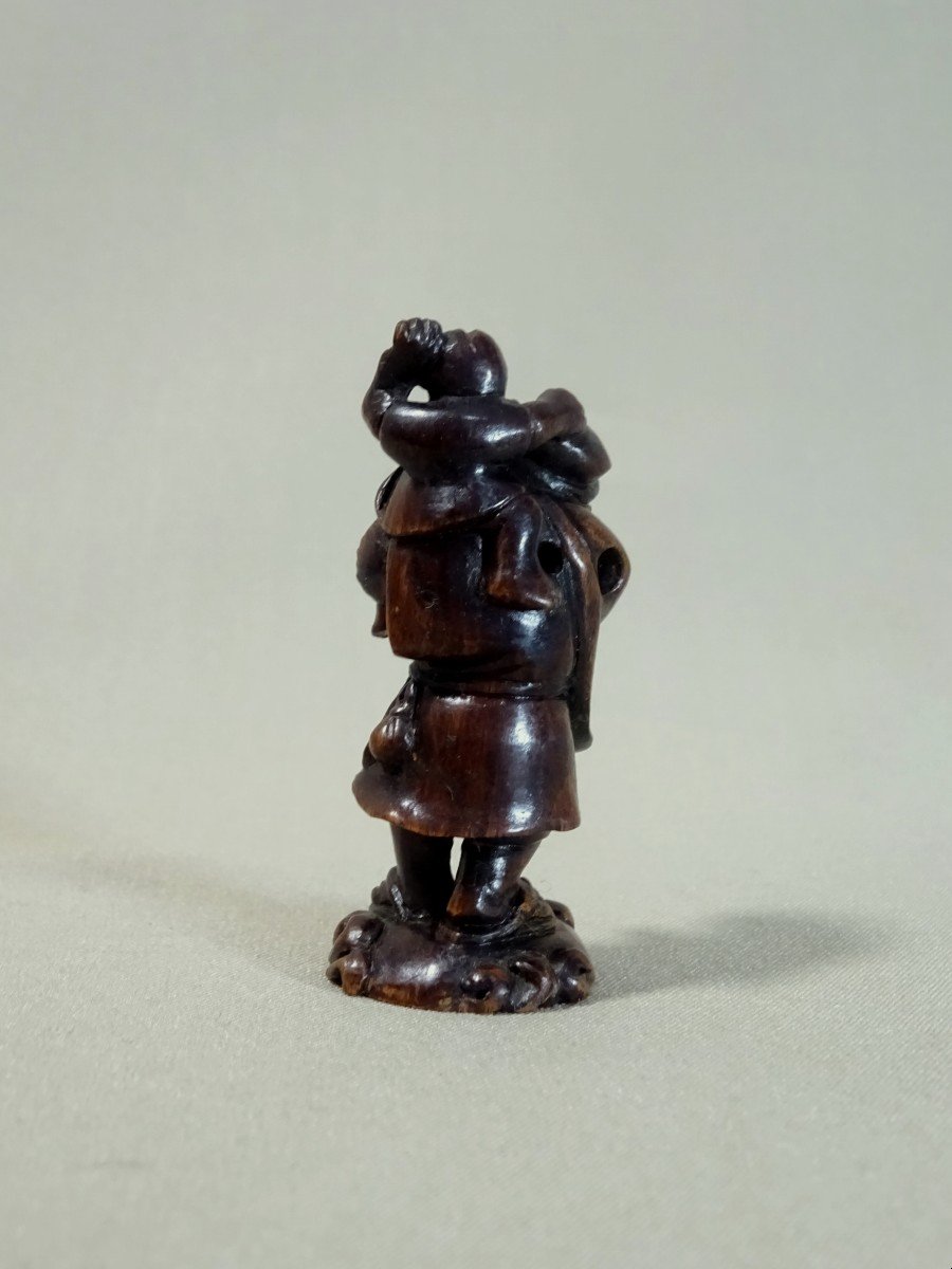 Japan, By Gyokusho, Signed 玉昇, Netsuke In Carved Wood, Mid 19th Century, Early Meij Period-photo-3