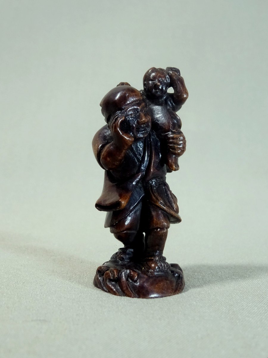 Japan, By Gyokusho, Signed 玉昇, Netsuke In Carved Wood, Mid 19th Century, Early Meij Period-photo-2