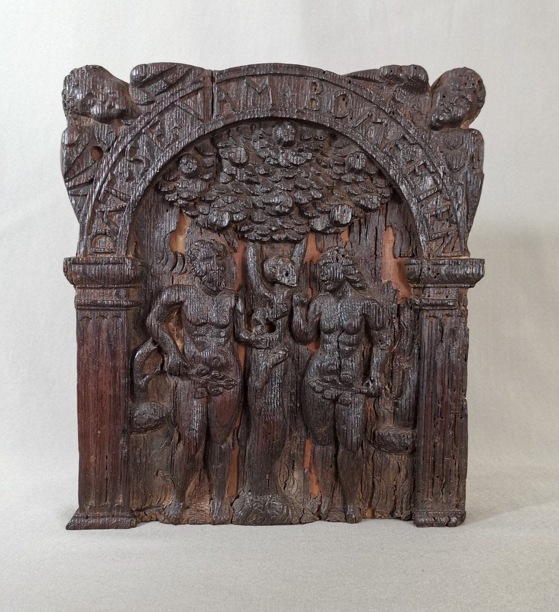 16th Century Flanders, Low Relief Carved Oak Panel, Adam And Eve Or The Original Sin-photo-5