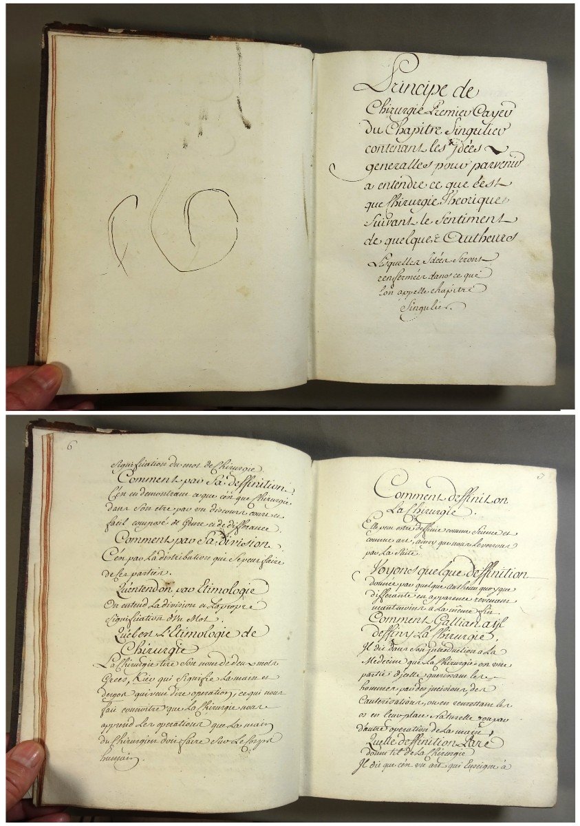 Manuscrit du XVIIIe, Principe de Chirurgie, D&eacute;montr&eacute;e Par Me Andouill&eacute; Devenu Chirurgien Du Roi Louis XVI-photo-3