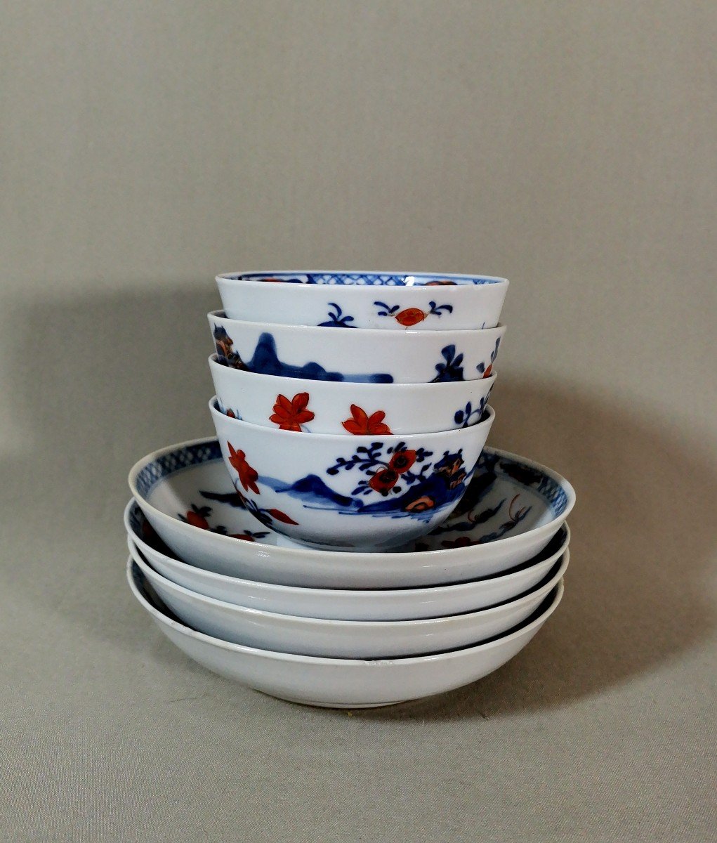 China Compagnie Des Indes, Porcelain Sorbet Bowls, Qianlong Period,  In Imari Japanese Style-photo-5