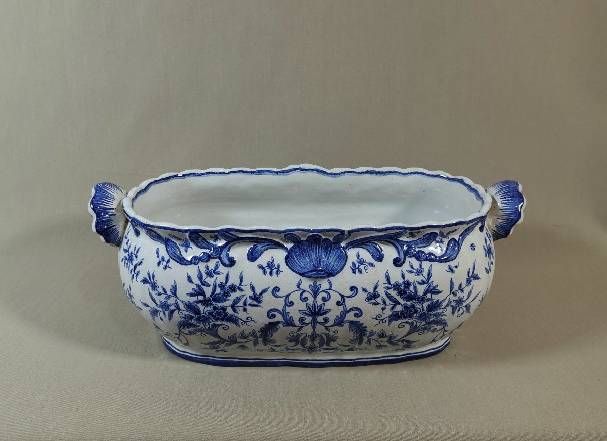 19th-century Jardinière, Probably Manufacture Earthenware La Villa Du Rond, Bonnetable, Sarthe-photo-2