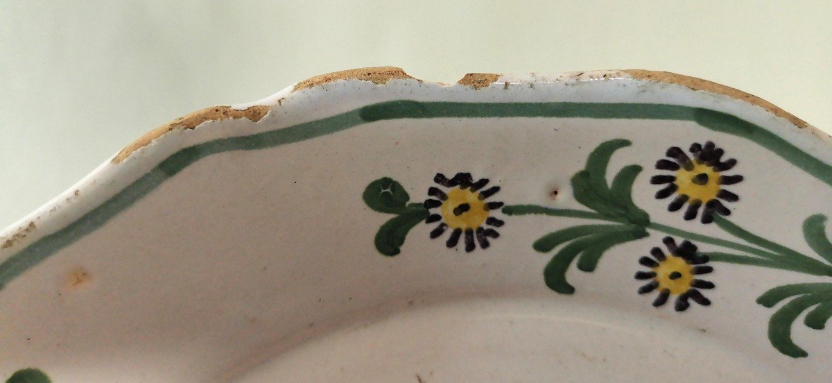 Manufacture De La Rochelle, Assiette Du XVIIIe Si&egrave;cle Au D&eacute;cor De Jet&eacute;s De Fleurs Et Brindilles-photo-6