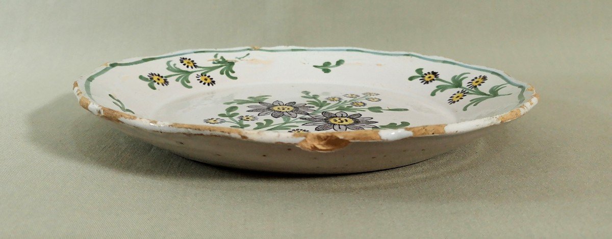 Manufacture De La Rochelle, 18th Century Plate Decorated With Throws Of Flowers And Twigs-photo-7