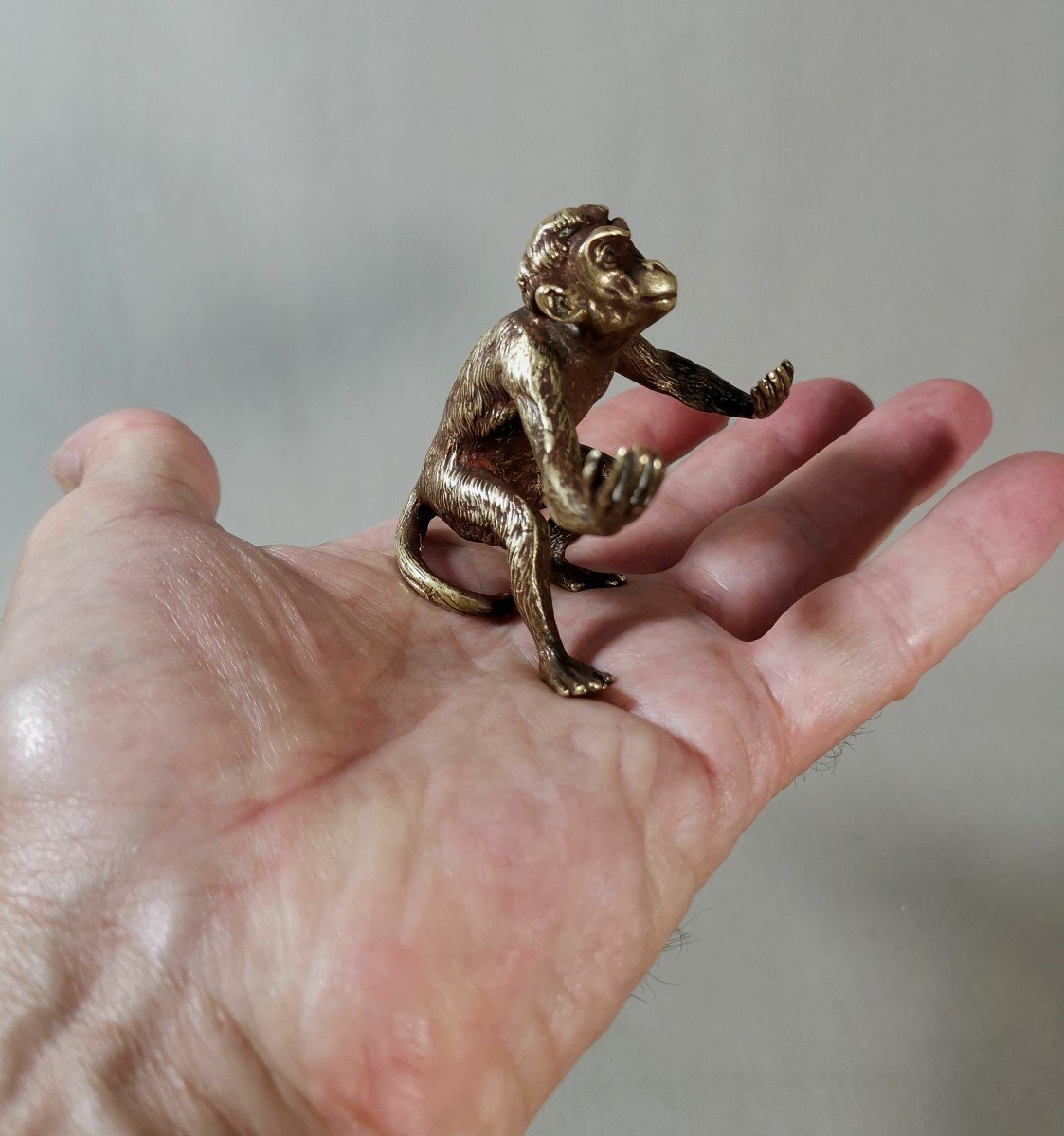 Old 19th Century Vienna Bronze Figuring A Monkey, Marked And Numbered 