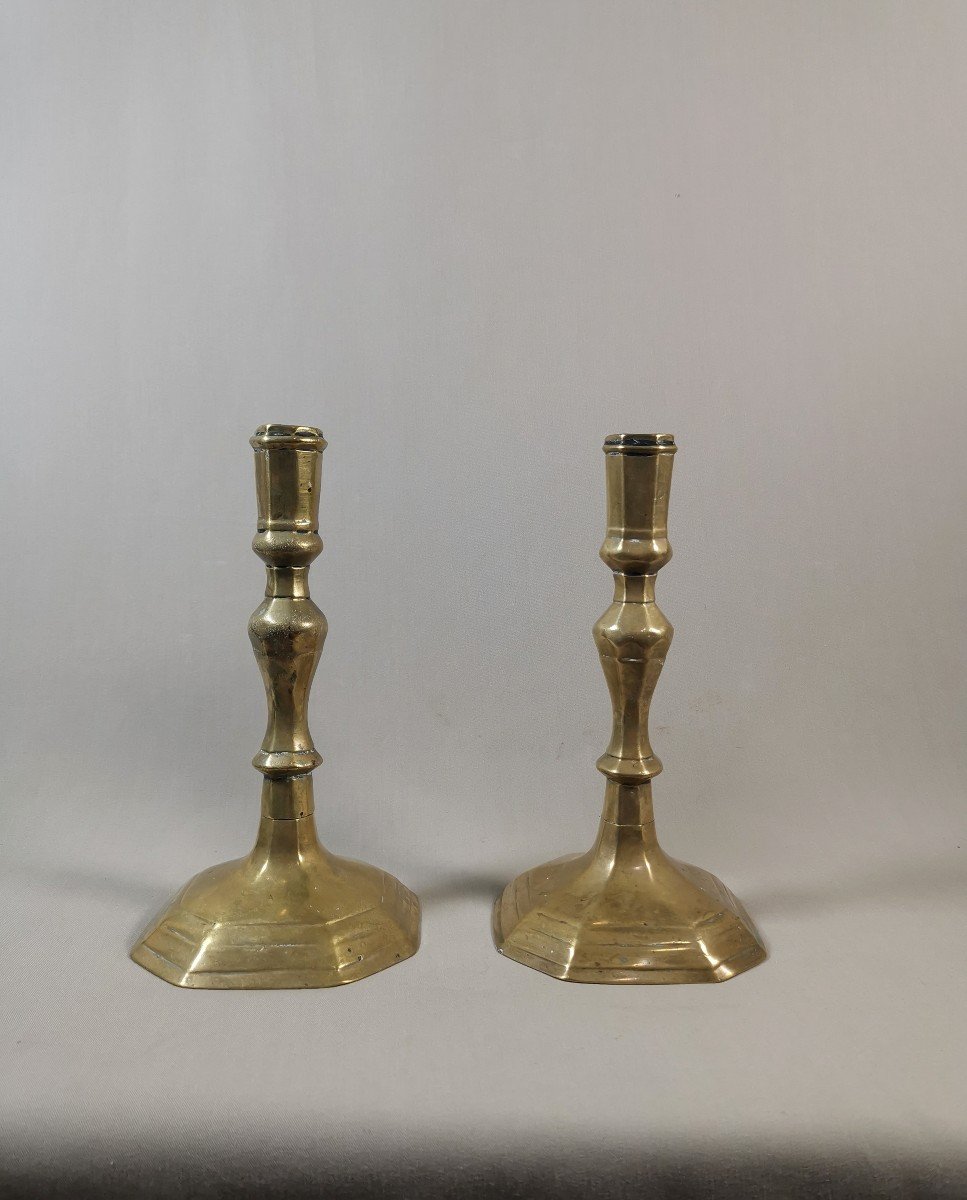 Pair Of Flambeaux With Sides, End Of The 17th-early 18th Century, Louis XIV Period-photo-2