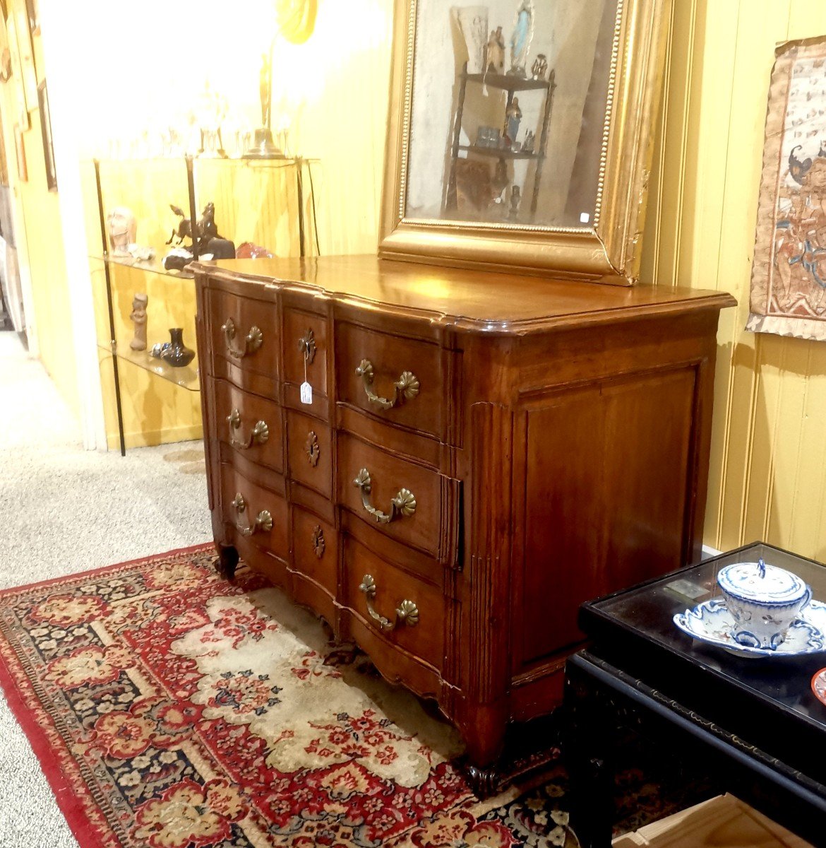 18th Century Provencal Chest Of Drawers In Fruitwood, Crossbow Front Opening With Five Drawers-photo-4