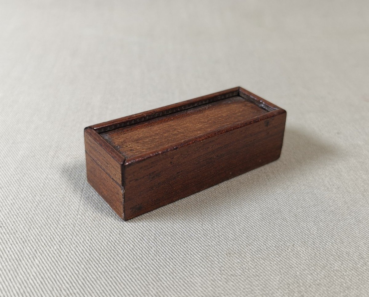 Antique Miniature Dominoes Game, 19th Century. Rosewood Box-photo-6