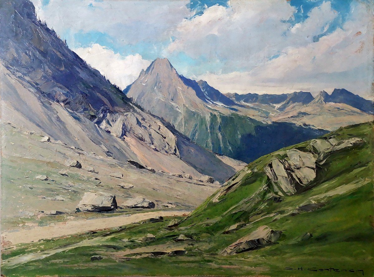 Charles Henri Contencin, Massif des Ecrins, La Tête de Lauranoure depuis la Vallée du Vénéon-photo-1