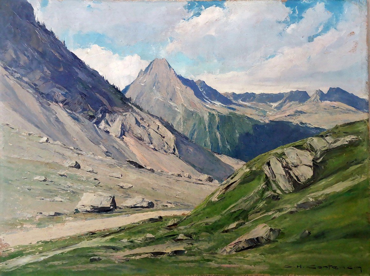 Charles Henri Contencin, Massif des Ecrins, La Tête de Lauranoure depuis la Vallée du Vénéon