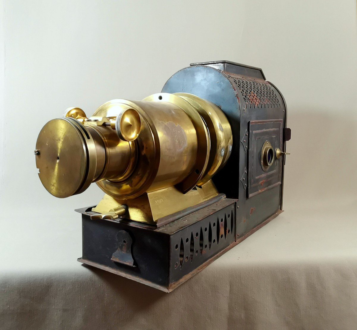 Magical Living Room Lantern Helios, E. Mazo In Paris Builder, Painted Sheet Metal And Brass-photo-6