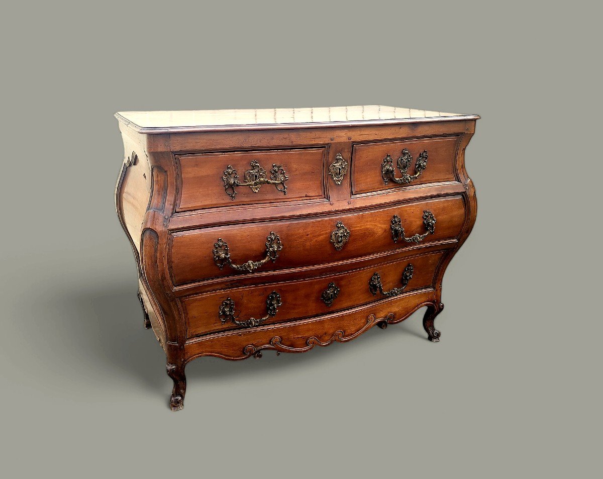 18th Century Bordeaux Chest Of Drawers In Cherry Wood -photo-3