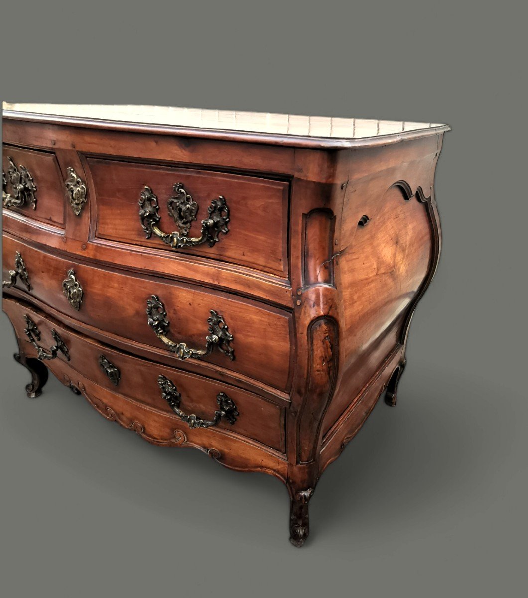 18th Century Bordeaux Chest Of Drawers In Cherry Wood -photo-3