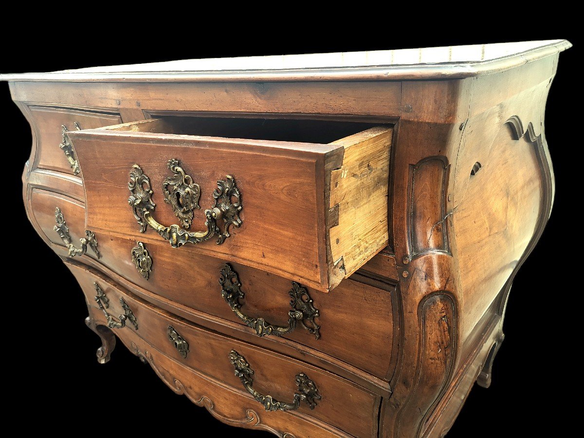 18th Century Bordeaux Chest Of Drawers In Cherry Wood -photo-4