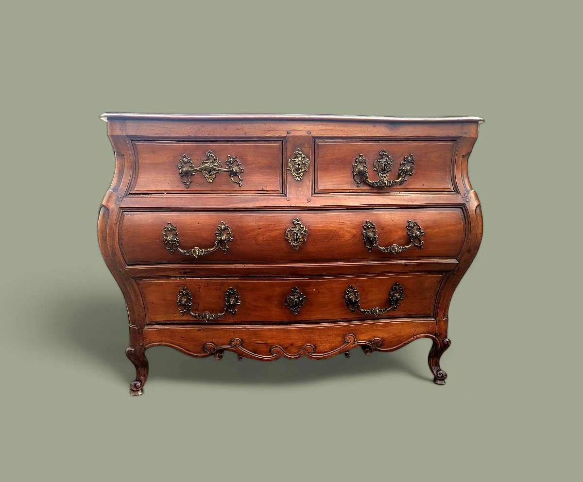 18th Century Bordeaux Chest Of Drawers In Cherry Wood 