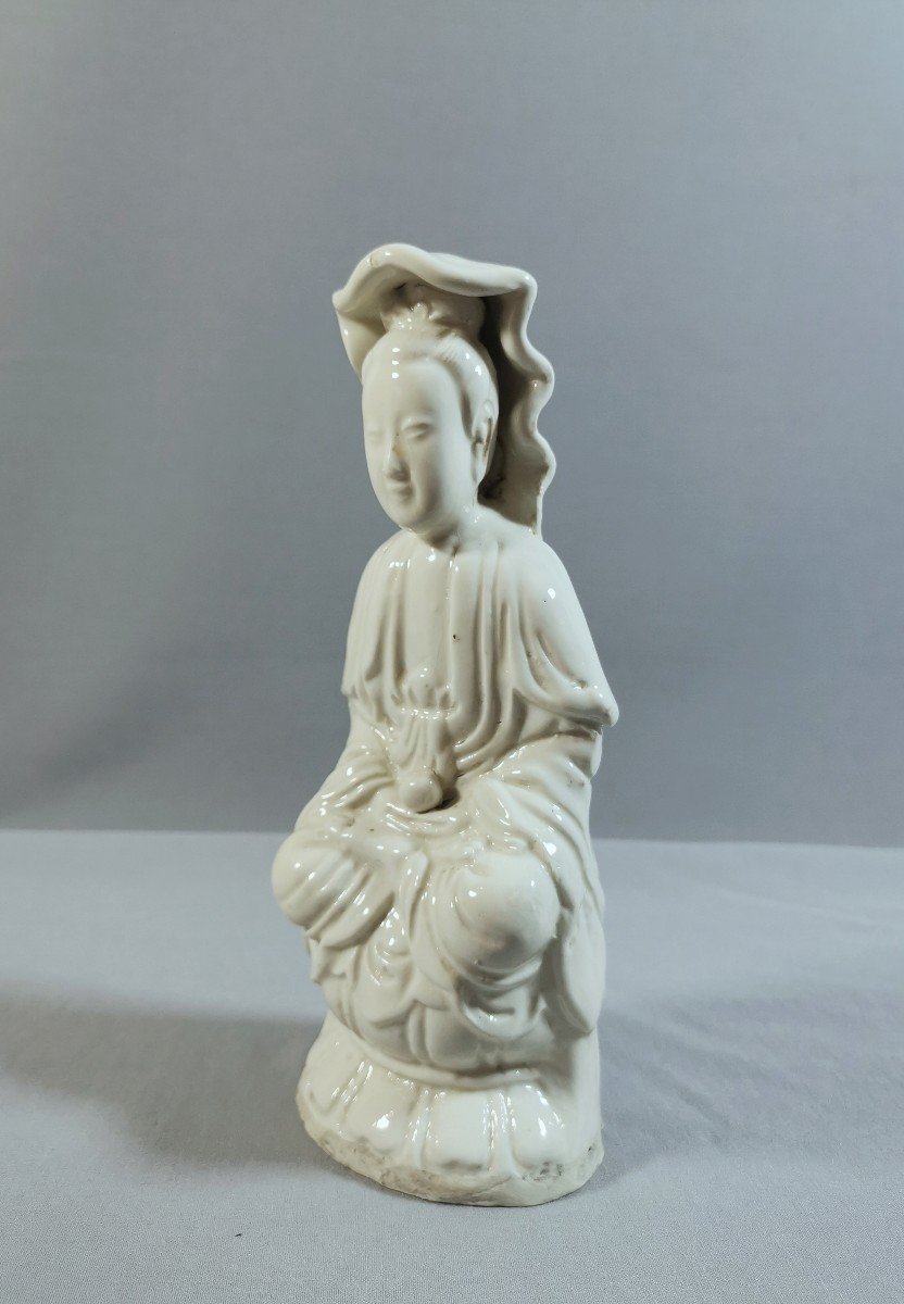 Guanyin en Porcelaine Blanc de Chine, Chine, Dehua, Epoque Kangxi, XVIIe Siècle-photo-3