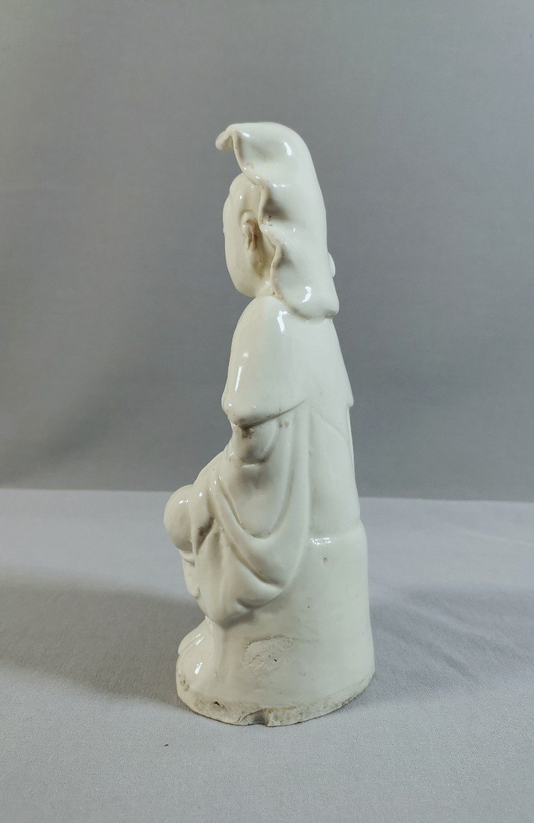 Guanyin en Porcelaine Blanc de Chine, Chine, Dehua, Epoque Kangxi, XVIIe Siècle-photo-4