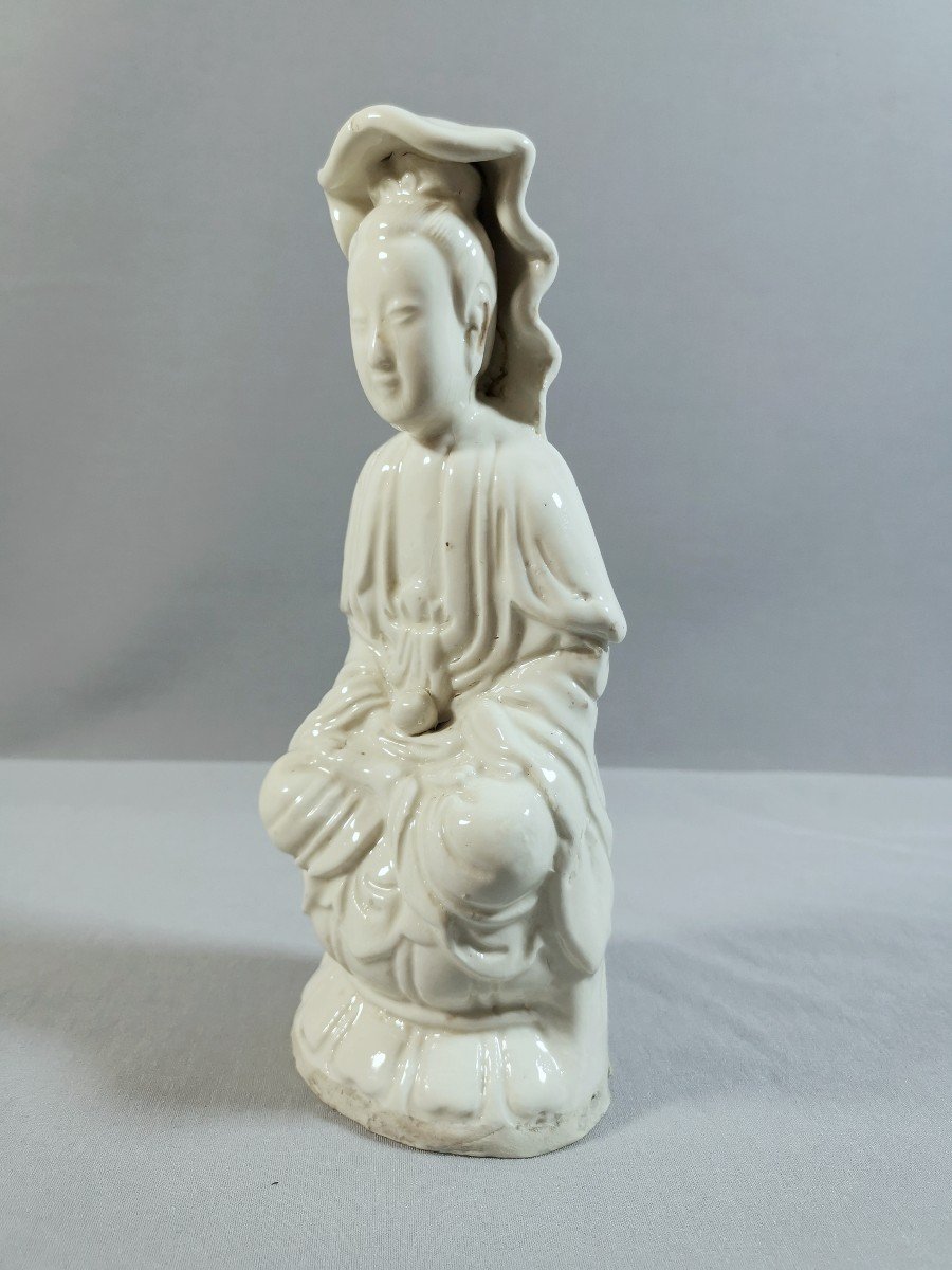 Guanyin en Porcelaine Blanc de Chine, Chine, Dehua, Epoque Kangxi, XVIIe Siècle-photo-3