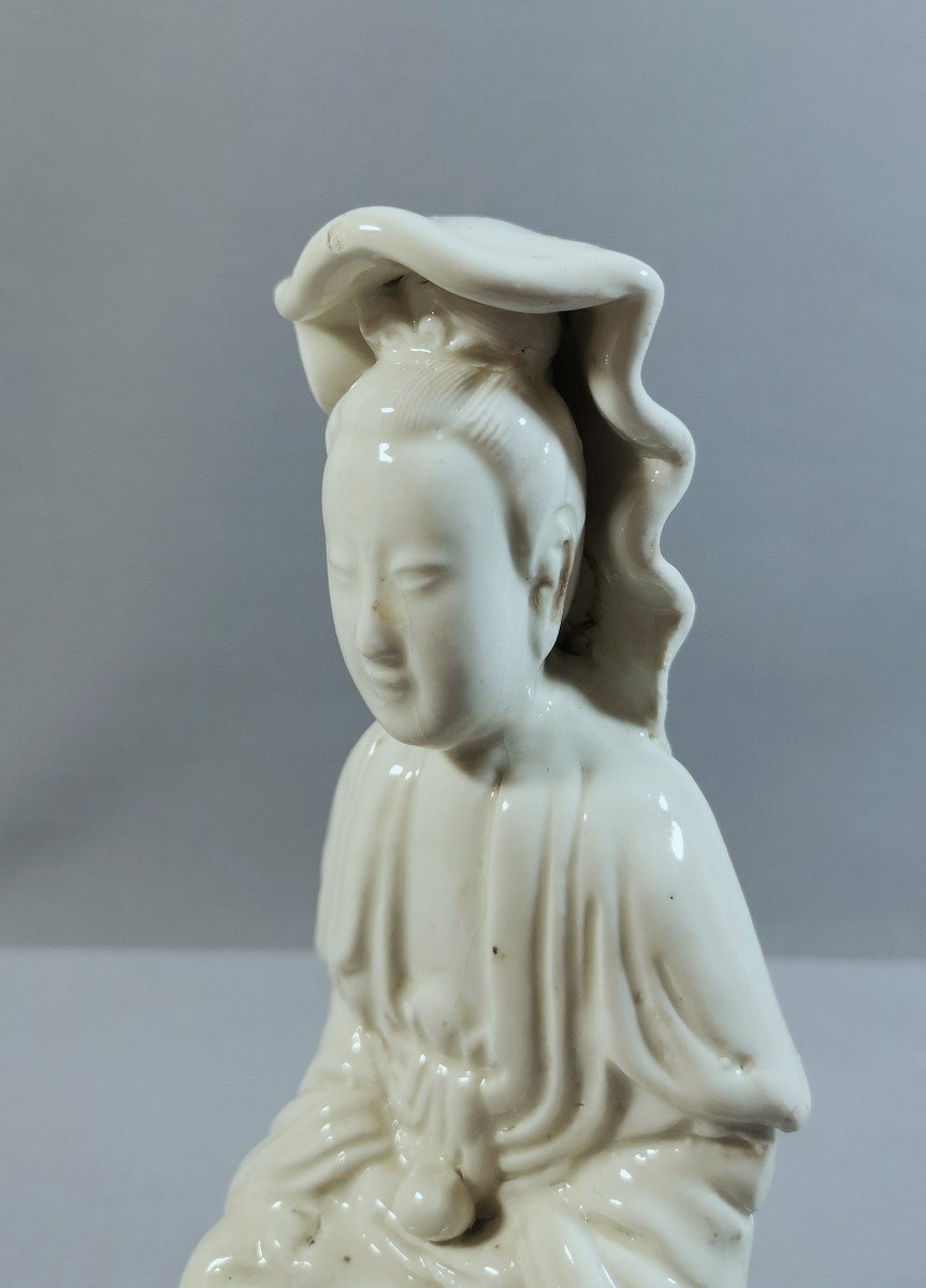 Guanyin en Porcelaine Blanc de Chine, Chine, Dehua, Epoque Kangxi, XVIIe Siècle-photo-5