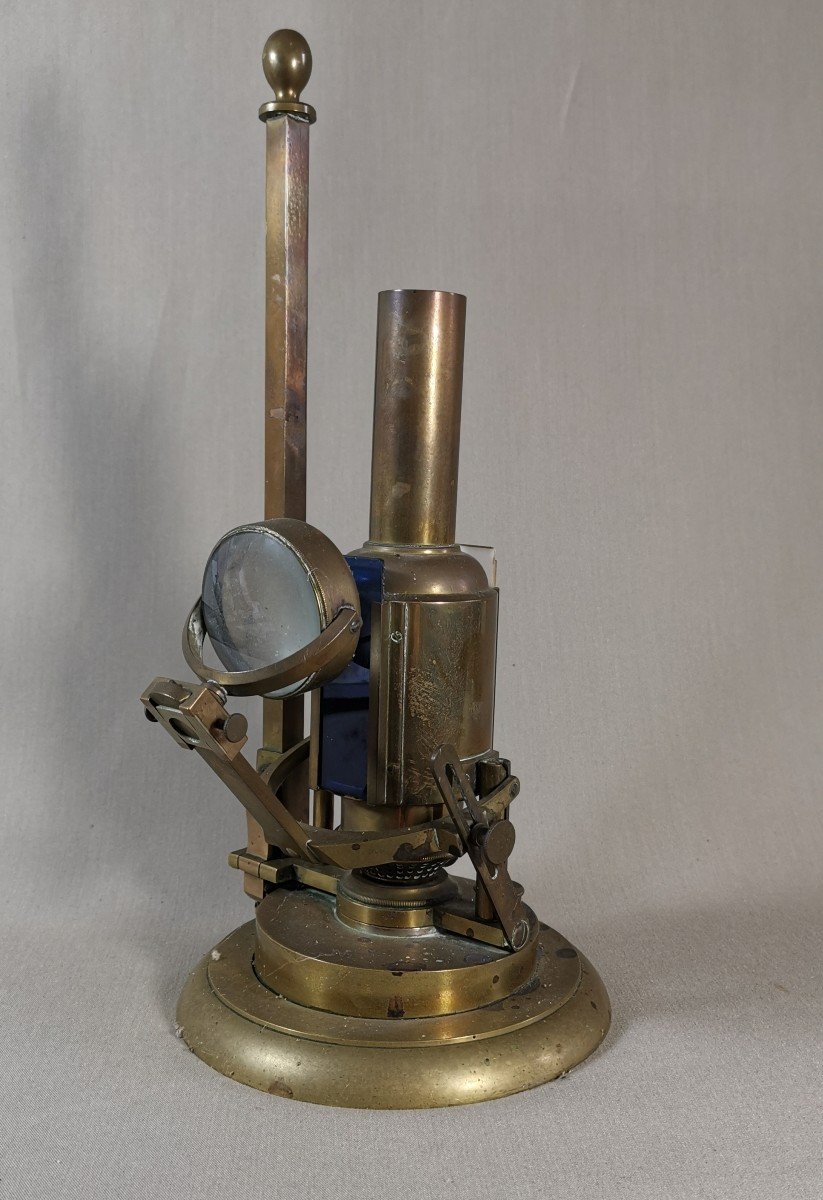 19th Century Scientific Instrument, With Lamp And Coloured Glass, To Identify -photo-2