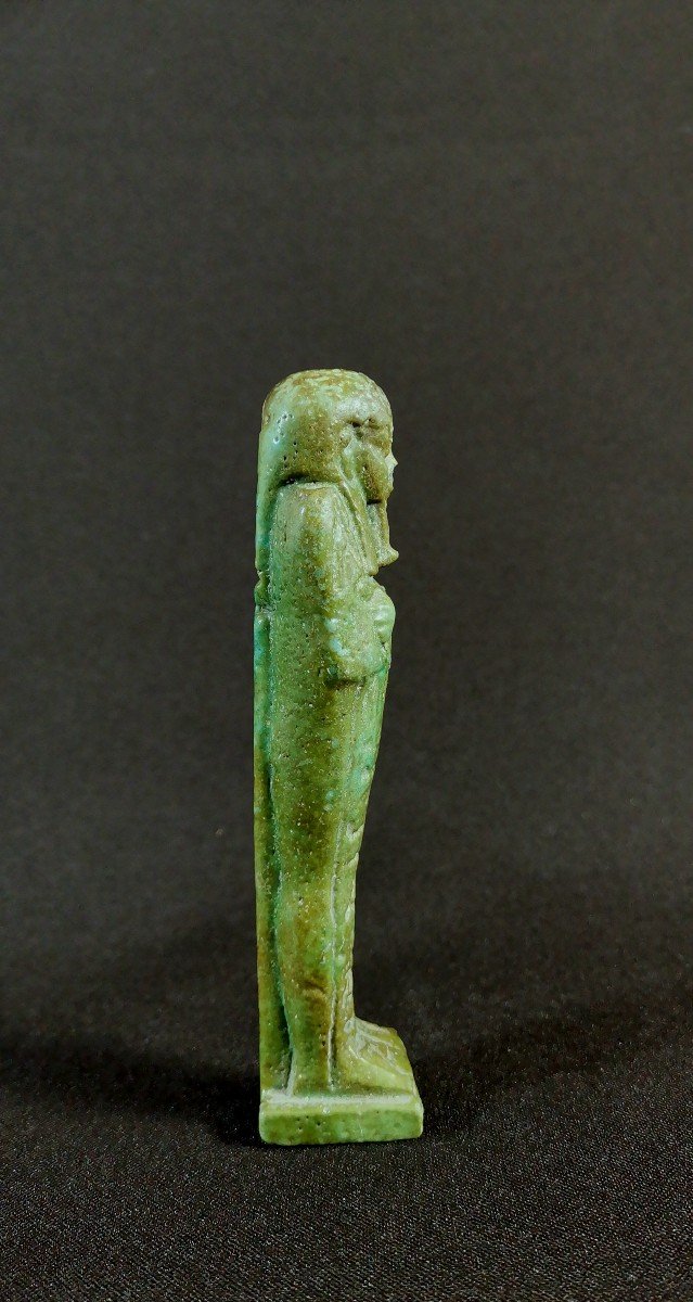 Green Enameled Frit Oushebti, Egypt, Second Half Of The XXVI Dynasty, Decrypted-photo-7