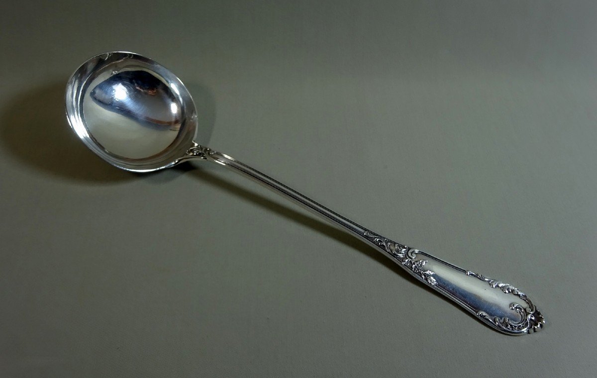 Louis VI Rocaille Style Ladle In Silver Minerva 1st Title, Goldsmith Victor Boivin, 250 G-photo-4
