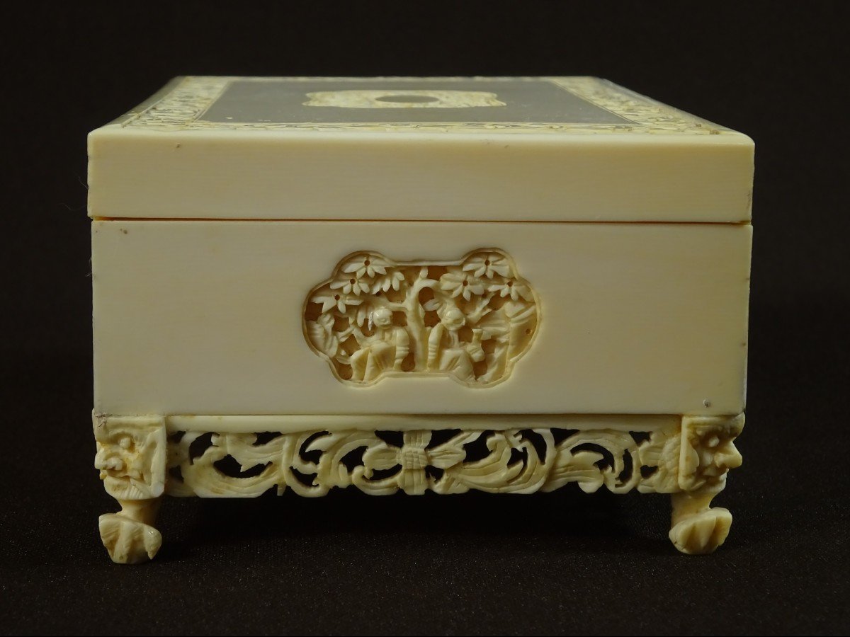 China, Canton Province, XIXth Century, Finely Carved Ivory Jewelry Box Or Jewelry Box-photo-1