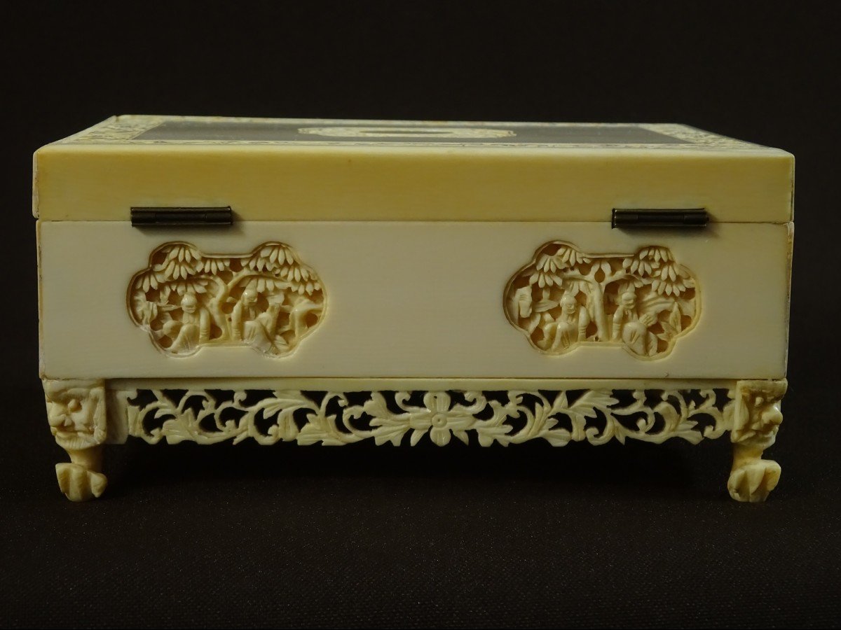 China, Canton Province, XIXth Century, Finely Carved Ivory Jewelry Box Or Jewelry Box-photo-2