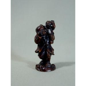 Japan, By Gyokusho, Signed 玉昇, Netsuke In Carved Wood, Mid 19th Century, Early Meij Period