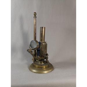 19th Century Scientific Instrument, With Lamp And Coloured Glass, To Identify 