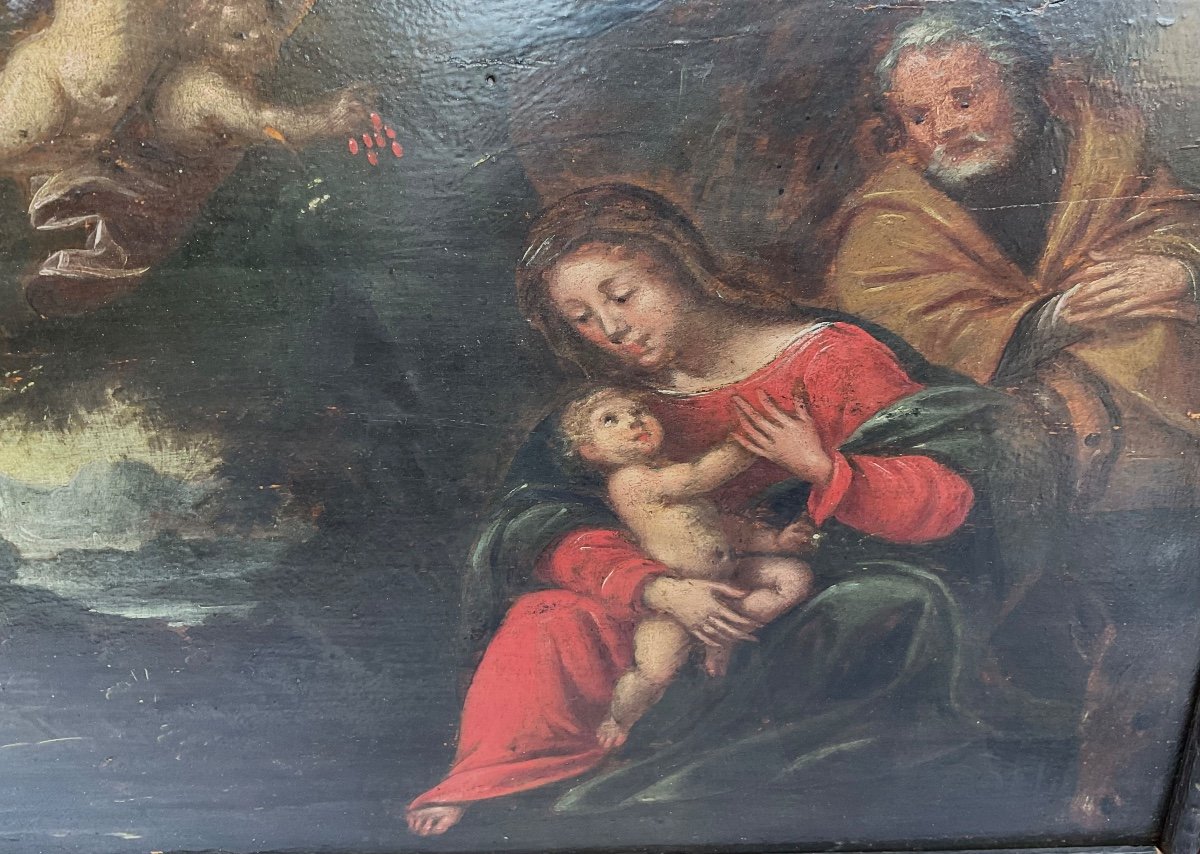 Painting: “the Rest Of The Holy Family (flight Into Egypt), Around 1700-photo-2